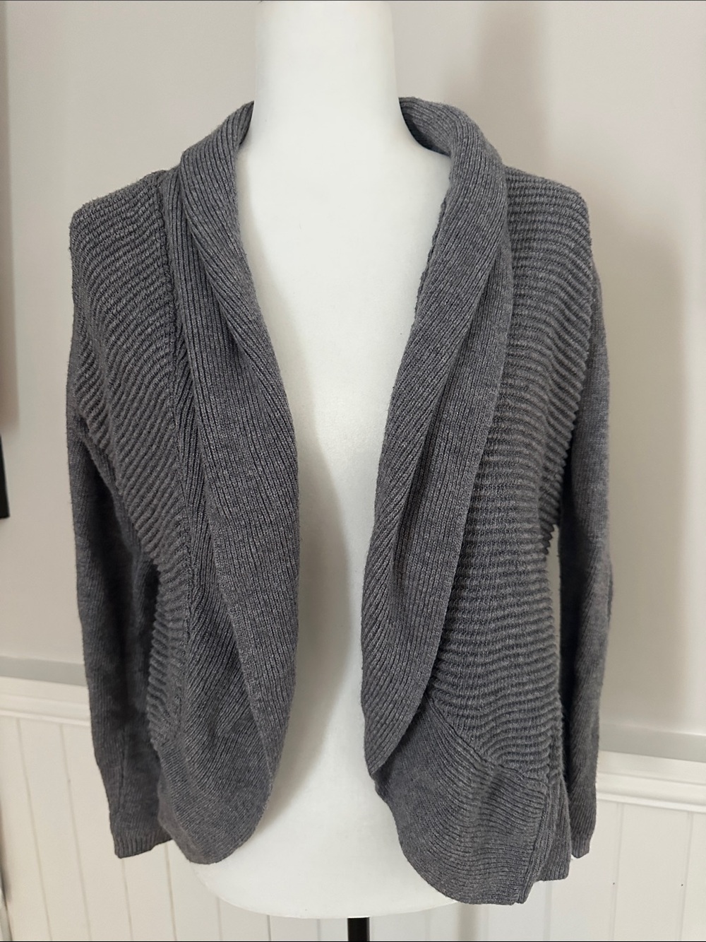 Cozy Open-Front Sweater - Gray